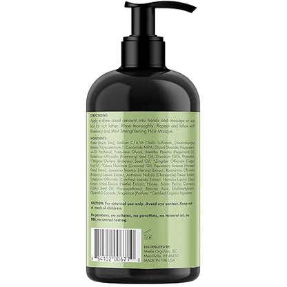 Mielle Organics Rosemary Mint Strengthening Shampoo Infused with Biotin, 12 Ounces