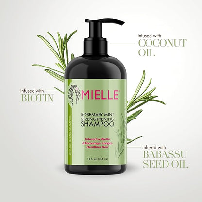 Mielle Organics Rosemary Mint Strengthening Shampoo Infused with Biotin, 12 Ounces